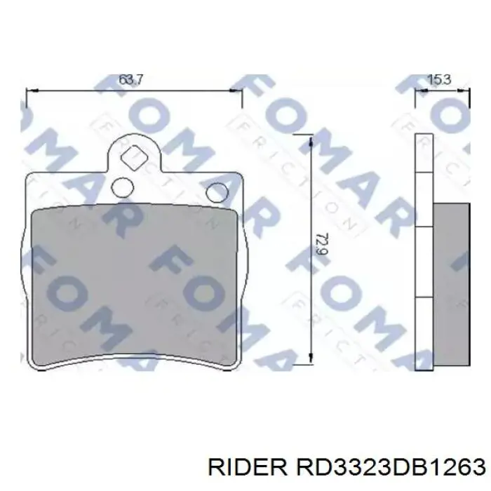 Задние тормозные колодки RD3323DB1263 Rider