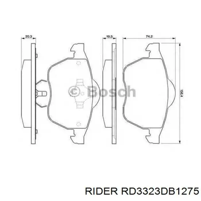 Передние тормозные колодки RD3323DB1275 Rider