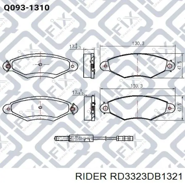 Передние тормозные колодки RD3323DB1321 Rider