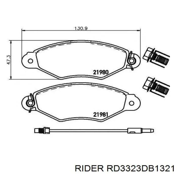 Колодки Rider RD3323DB1321 цена, от 14.88 USD