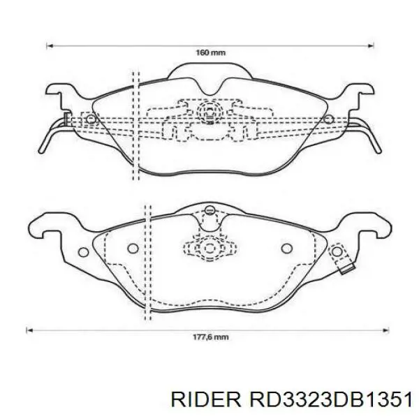 Передние тормозные колодки RD3323DB1351 Rider