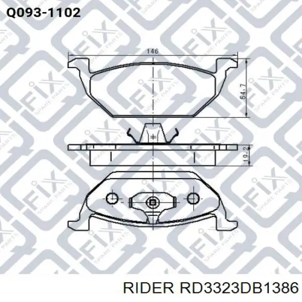 Колодки Rider RD3323DB1386 цена, от 14.68 USD