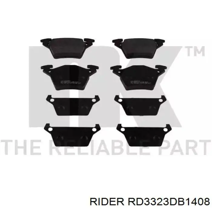 Колодки дисковые  Rider RD3323DB1408 цена, от 14.18 USD