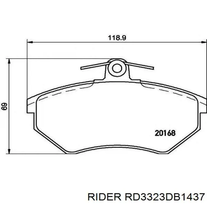 Передние тормозные колодки RD3323DB1437 Rider