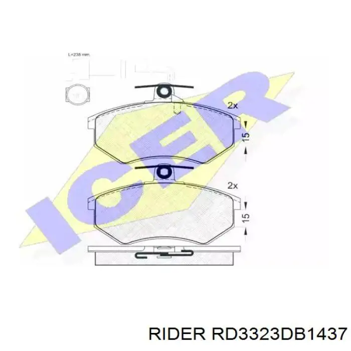 Тормозные колодки Rider RD3323DB1437