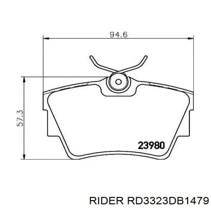 Задние тормозные колодки RD3323DB1479 Rider