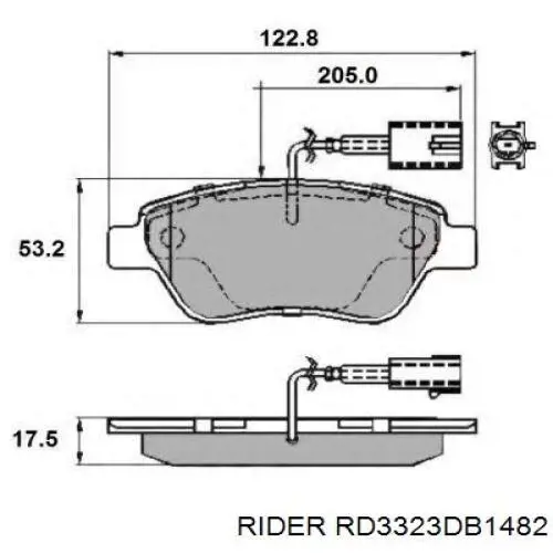 Передние тормозные колодки RD3323DB1482 Rider