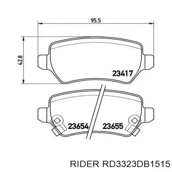 RD3323DB1515 Rider колодки тормозные задние дисковые