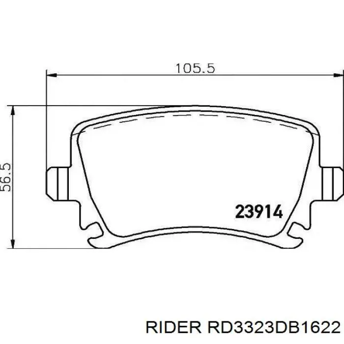 Pastillas de freno traseras RD3323DB1622 Rider