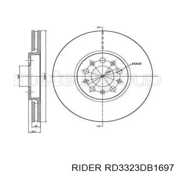 Задние тормозные колодки RD3323DB1697 Rider