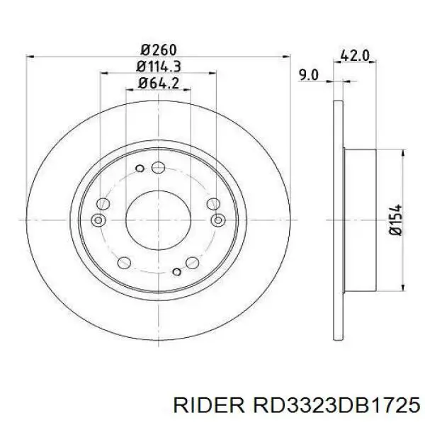 Купить RD3323DB1725 Rider Колодки тормозные задние, дисковые
