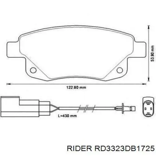 Задние тормозные колодки RD3323DB1725 Rider