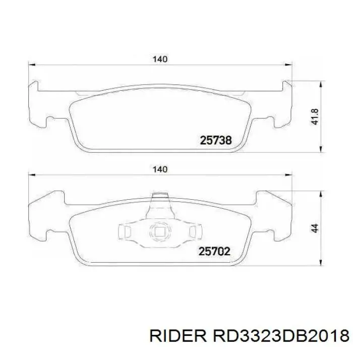 Передние тормозные колодки RD3323DB2018 Rider