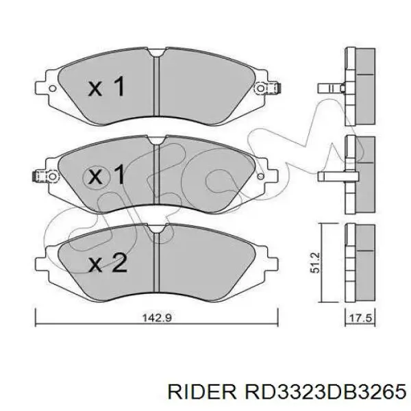 Колодки Rider RD3323DB3265 цена, от 8.46 USD