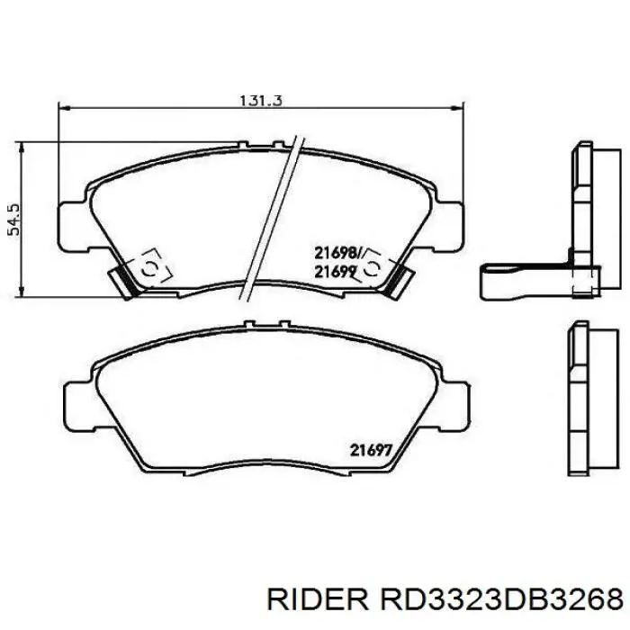 Колодки передні RD3323DB3268 Rider