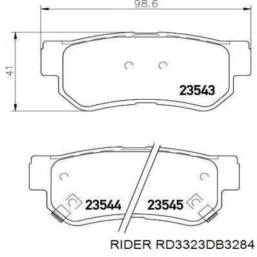 Задние тормозные колодки RD3323DB3284 Rider