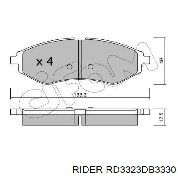 Купить RD3323DB3330 Rider Колодки тормозные