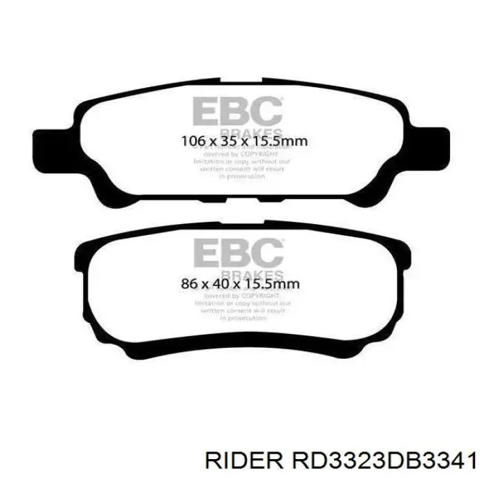 Колодки дисковые  Rider RD3323DB3341 цена, от 18.82 USD