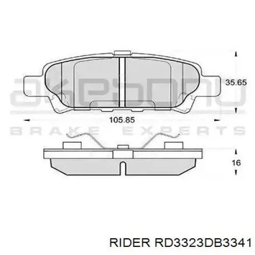 RD3323DB3341 Rider Колодки тормозные дисковые комплект