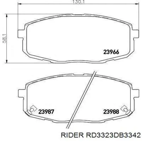 Передние тормозные колодки RD3323DB3342 Rider