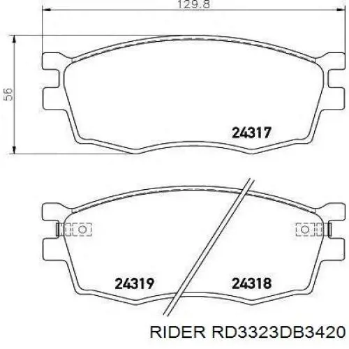 Передние тормозные колодки RD3323DB3420 Rider