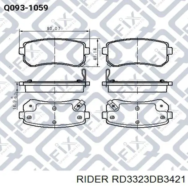 Купить RD3323DB3421 Rider Колодки тормозные задние, дисковые