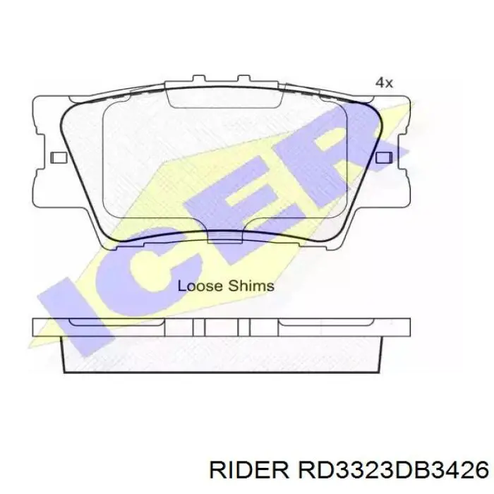RD3323DB3426 Rider Колодки тормозные дисковые комплект