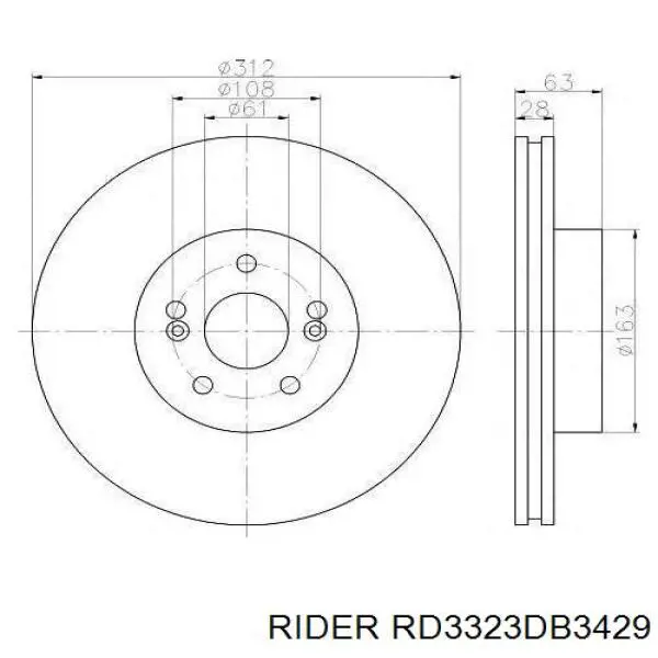 Купить RD3323DB3429 Rider Колодки тормозные