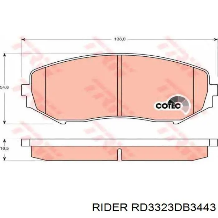 Купить RD3323DB3443 Rider Колодки тормозные