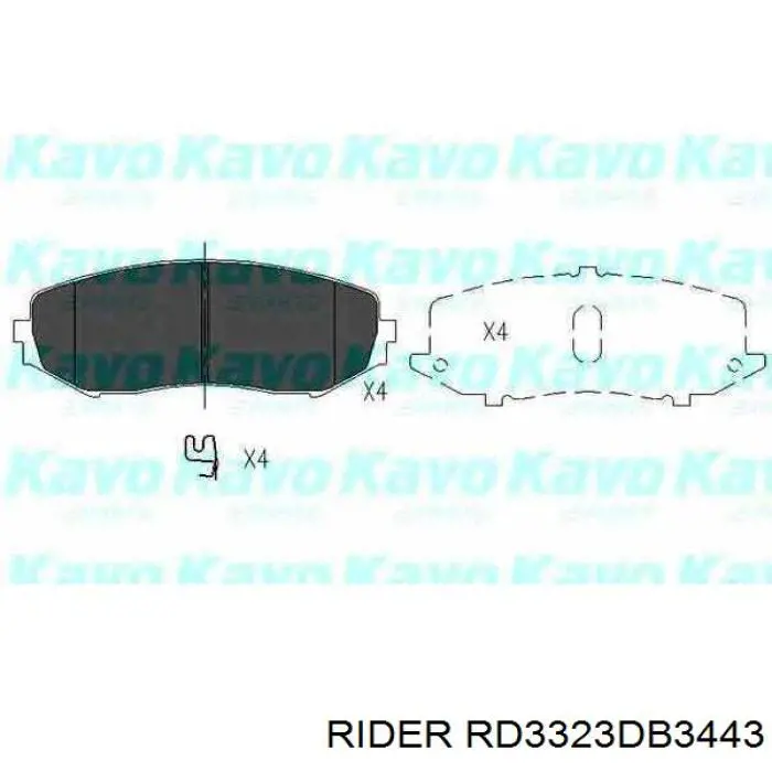 Колодки тормозные передние дисковые Rider RD3323DB3443