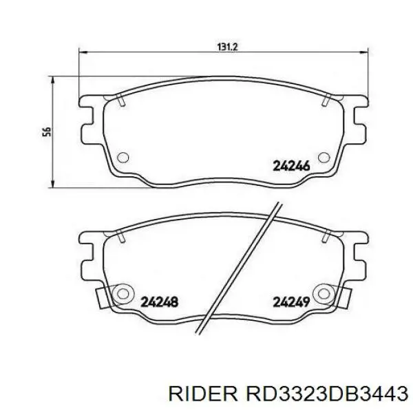 Pastillas de freno delanteras RD3323DB3443 Rider