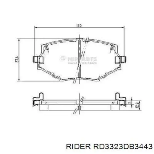 RD3323DB3443 Rider Колодки передние