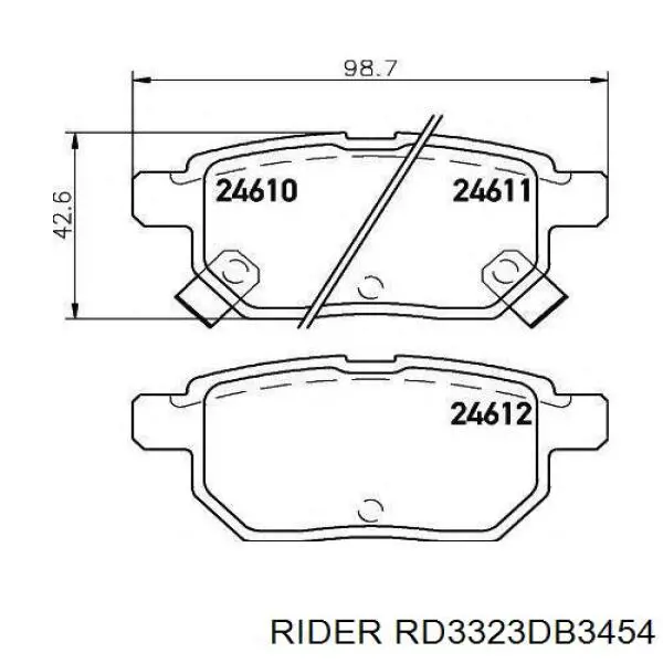 Колодки дисковые  Rider RD3323DB3454 цена, от 12.43 USD