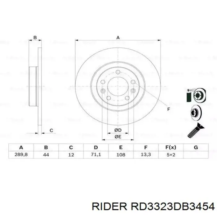 Купить RD3323DB3454 Rider Колодки тормозные задние, дисковые