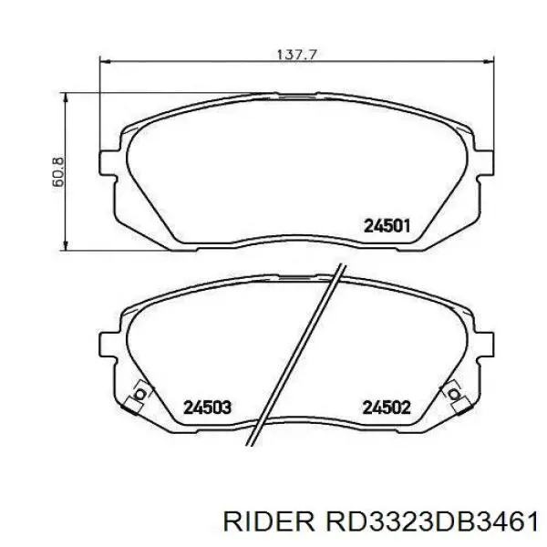 Колодки тормозные передние дисковые Rider RD3323DB3461