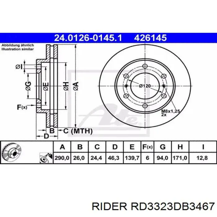 Передние тормозные колодки RD3323DB3467 Rider