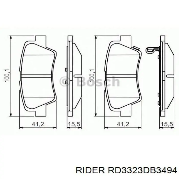 RD3323DB3494 Rider Колодки тормозные дисковые комплект