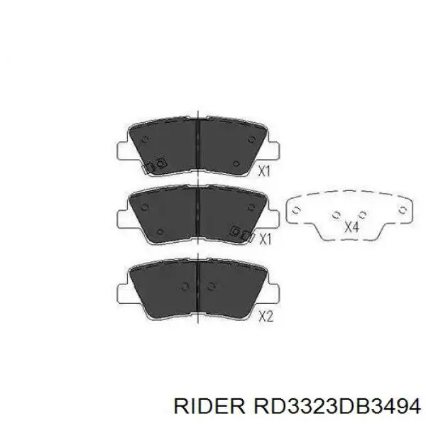 Купить RD3323DB3494 Rider Колодки тормозные задние, дисковые
