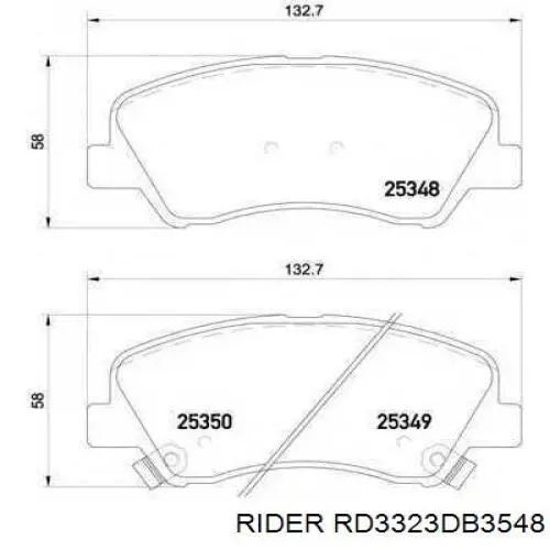 Колодки Rider RD3323DB3548 цена, от 19.45 USD