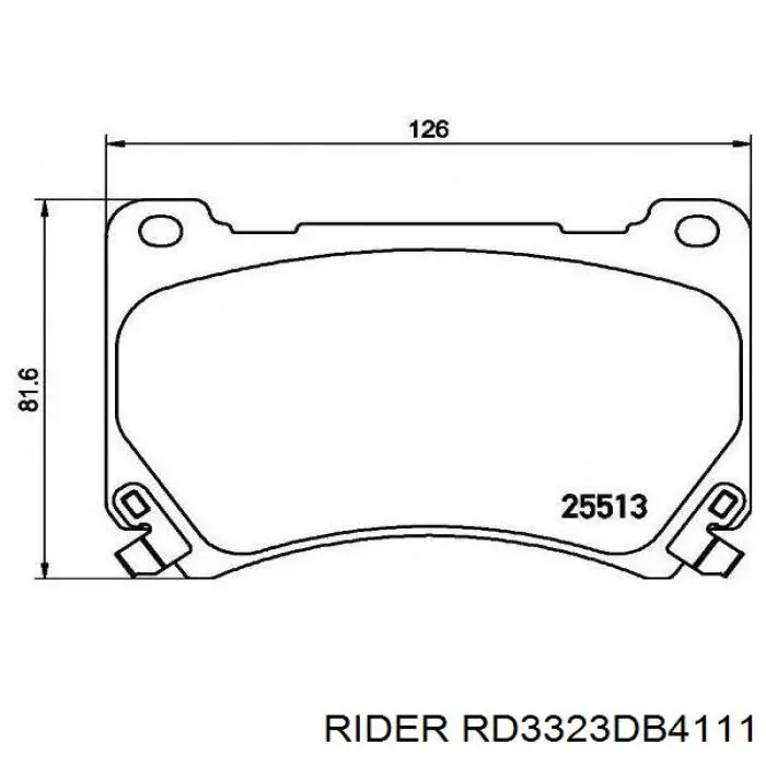 Передние тормозные колодки RD3323DB4111 Rider