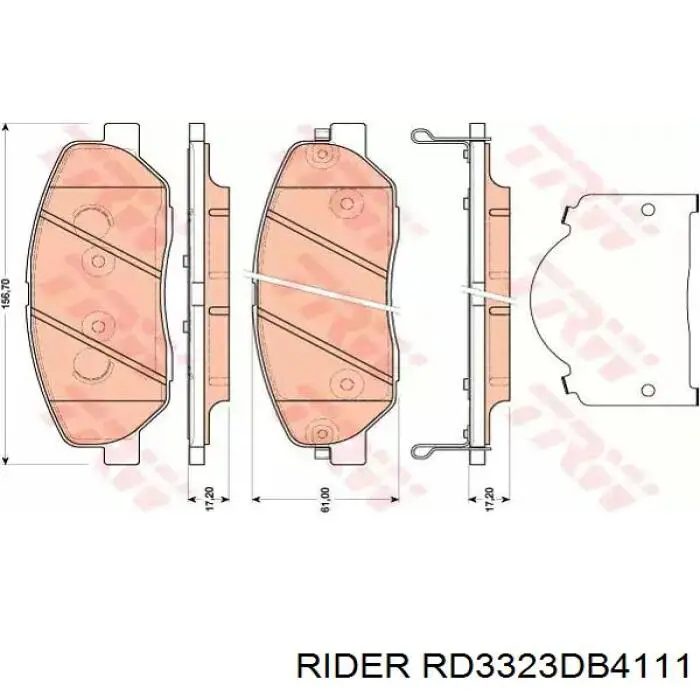 Купить RD3323DB4111 Rider Колодки тормозные