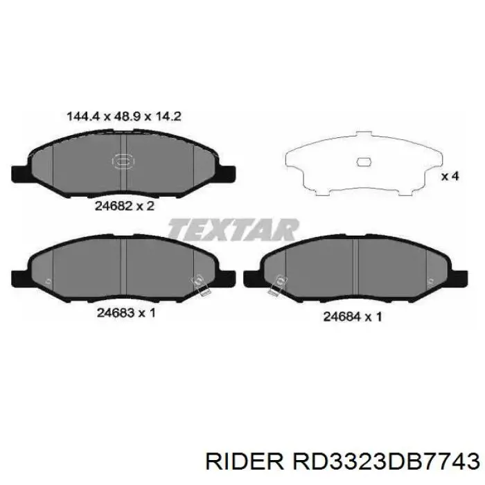 RD3323DB7743 Rider Колодки передние