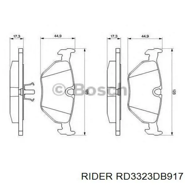 Купить RD3323DB917 Rider Колодки тормозные задние, дисковые