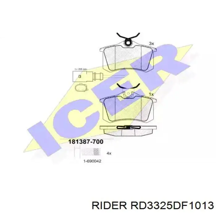 Тормоз дисковый передний Rider RD3325DF1013 цена, от 15.84 USD