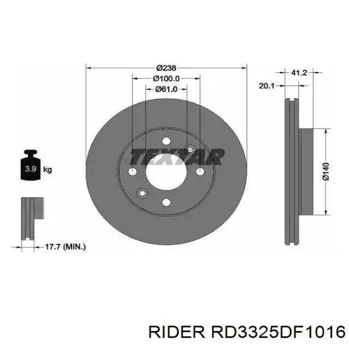 Купить RD3325DF1016 Rider Ротор тормозной