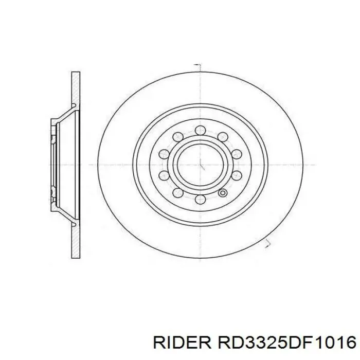 Тормоз дисковый передний Rider RD3325DF1016 цена, от 17.28 USD