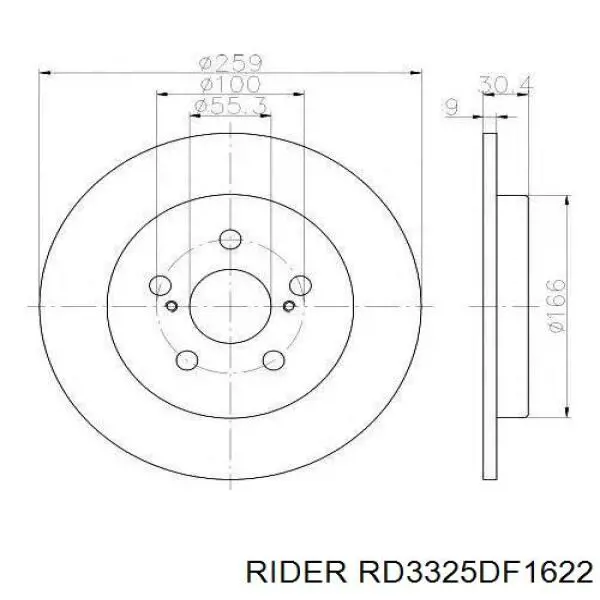 Freno de disco delantero RD3325DF1622 Rider