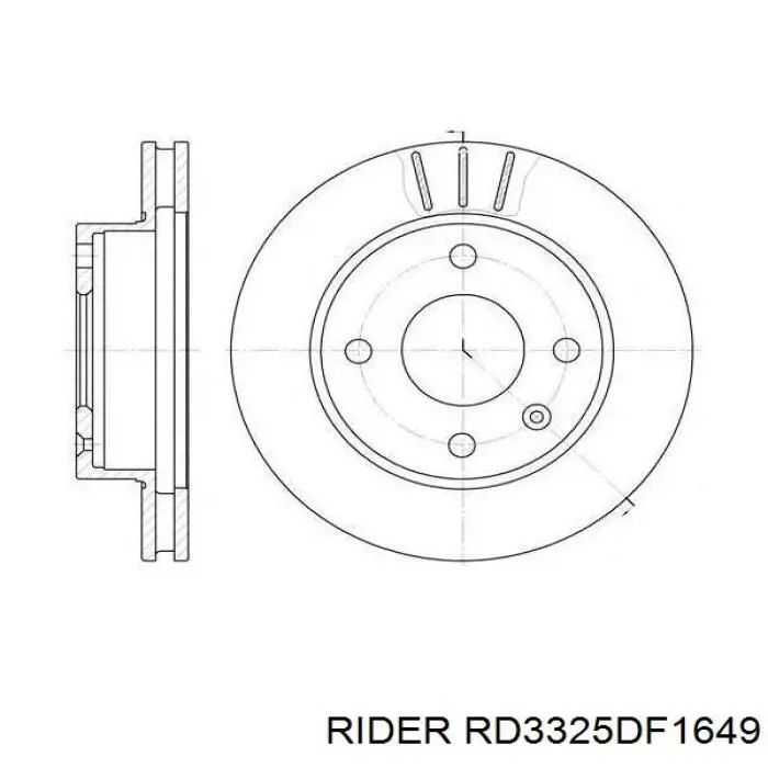 RD3325DF1649 Rider Диск тормозной передний