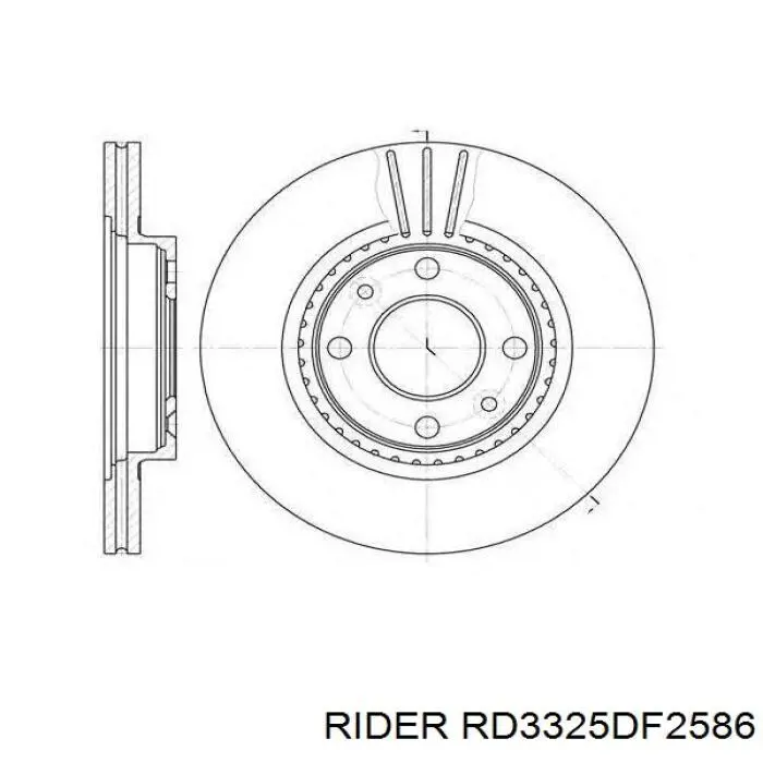 RD3325DF2586 Rider диск тормозной передний