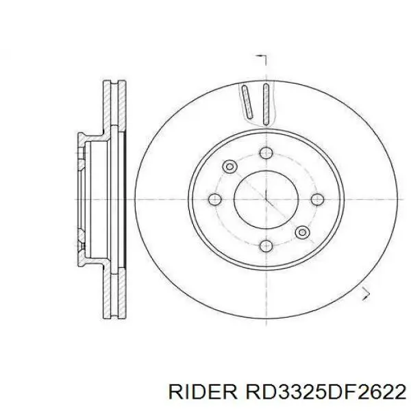 RD3325DF2622 Rider Диск тормозной передний